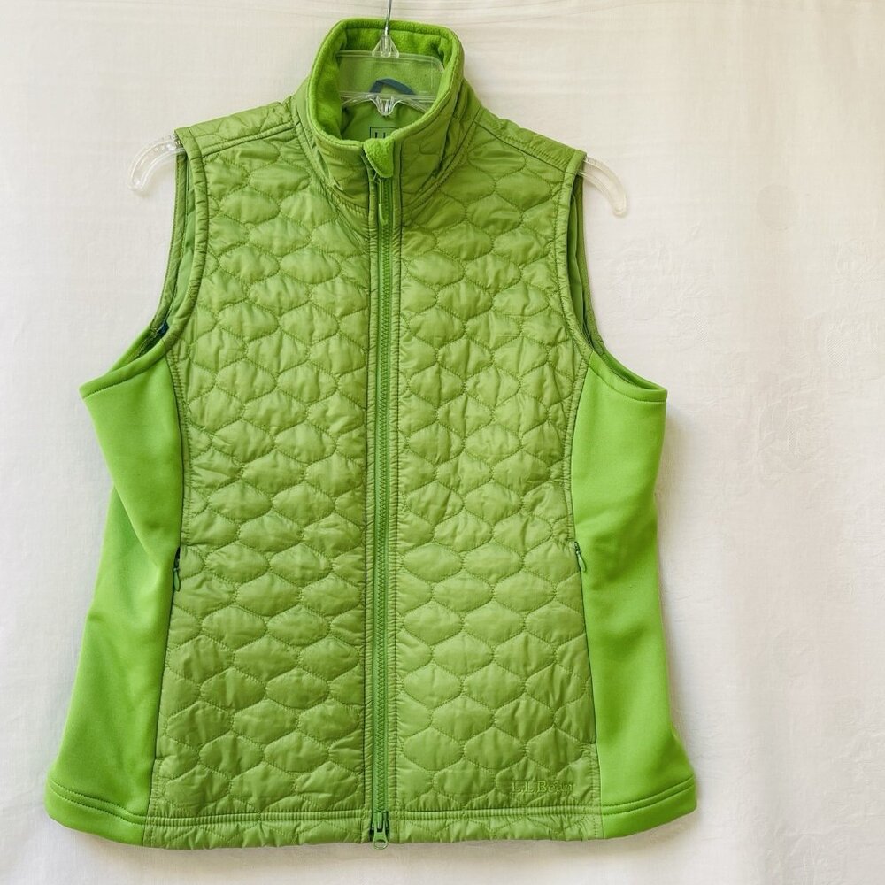 LL‎ Bean Vest Womens Medium Green Outdoor Sleeveless Jacket Quilted Outdoor